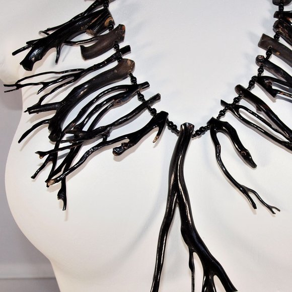 Vintage Natural Hawaiian Branch Black Coral Necklace - Picture 3 of 6